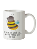 Mr. & Mrs. Panda Kaffeebecher Hummel flauschig mit Spruch in Weiß