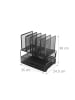 relaxdays Schreibtisch Organizer in Schwarz – (B)35 x (H)36  x (T)24,5 cm