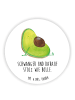 Mr. & Mrs. Panda Rund Magnet Avocado Schwangerschaft mit Spruch in Weiß