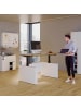 VCM  Schreibtisch höhenverstellbar Salia 140x80 in Weiß / Honig-Eiche