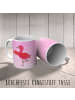Mr. & Mrs. Panda Tasse Flamingo Yoga ohne Spruch in Aquarell Pink