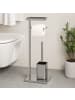relaxdays WC Garnitur in Silber - (B)12,5 x (H)65,5 x (T)25,5 cm