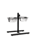 relaxdays Hunde-Futterstation in Silber - 2x 1,6 l