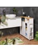 relaxdays Nischenschrank in Weiß/ Natur - (B)17 x (H)79 x (T)75 cm