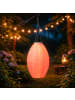 MARELIDA LED Solar Lampion oval Gartenlampion H: 33cm pink