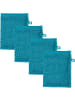 REDBEST Frottier, Jacquard Waschhandschuh 4er-Pack Palmdale in petrol