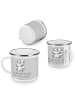 Mr. & Mrs. Panda Camping Emaille Tasse Kirchliche Trauung Liebe ... in Heather Grey