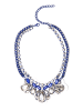 collezione alessandro Statementkette " Gloria " in blau