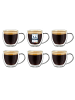 Creano Espressogläser mit Henkel doppelwandig 6er Set 100ml art.443