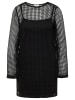 Mavi Jeans 2-Lagiges Langarm Mesh Kleid DRESS in Schwarz