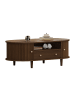 ABRIHOME Couchtisch in Walnuss mit Schublade Rolltür offenem Fach 100x50x36 cm