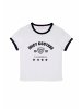 Juicy Couture Juicy Couture THE ARCHED FOOTBALL RINGER T-SHIRT in white