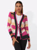 creation L Feinstrickjacke in fuchsia-papaya-gemustert