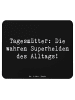 Mr. & Mrs. Panda Mauspad Spruch Tagesmutter Superheld mit Spruch in Schwarz
