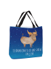 Mr. & Mrs. Panda Shopper Sternzeichen Stier mit Spruch in Sternenhimmel Blau