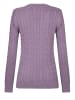 Felix Hardy Grobstrick Zopfmuster V-Ausschnitt Pullover in Lila-lm