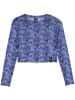 Santa Cruz Top "Delfino Flower Mesh Crop LS" in Blau