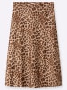 sheego Satin-Rock in camel-schoko-bedruckt