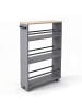 relaxdays Nischenwagen in Grau/ Schwarz - (B)13 x (H)80 x (T)50 cm
