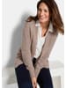 GOLDNER Langarm Melange-Cardigan, flauschig in beige / gemustert