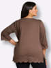 sheego 3/4-Arm-Shirt in schoko-champagner