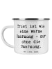 Mr. & Mrs. Panda Emaille Tasse Spruch Trost Umarmung mit Spruch in Weiß
