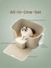 Feandrea 2er-Set: Katzentoilette in Cappuccinobeige - (B)76 x (H)33 x (T)64 cm