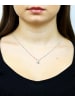 Diamant L'éternel Halskette mit Anhänger 585 Weißgold 0.43 Karat Diamant mit Topas in Silbe
