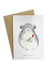 Mr. & Mrs. Panda Grußkarte Chinchilla Blume ohne Spruch in Weiß