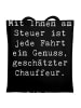 Mr. & Mrs. Panda Tote Bag Spruch Chauffeur Genussfahrt mit Spruch in Schwarz