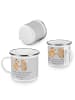 Mr. & Mrs. Panda Emaille Tasse 2. Hochzeitstag Baumwollhochzeit ... in Heather Grey