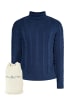 DreiMaster Vintage Rollkragenpullover + Shopping Bag - Set in Dunkelmarine