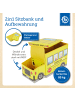 Bieco Spielwaren Aufbewahrungsbox mit Deckel Kinder Schulbus in Gelb