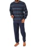 NORMANN Frottee Schlafanzug langarm Bündchen - 81477 in blau