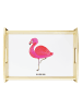 Mr. & Mrs. Panda Holztablett Flamingo Classic ohne Spruch in Weiß