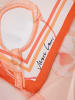 MARC CAIN COLLECTIONS Quadratisches Seidentuch mit Pferdesport-Motiven in Tigerlily
