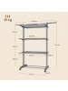 SONGMICS Wäscheständer Bunji in Silbern-Grau - (B)64.2 x (H)169.2 x (T)126.6 cm