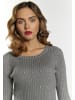 faina Damen Pullover Mit Strass-Steinen in Grau Melange