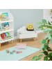 relaxdays Kindertruhe in Weiß/ Natur - (B)58 x (H)45 x (T)28 cm
