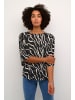 Kaffe Langarm-Bluse KAamber Regular fit in Black / Antique Zebra Print
