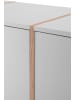 Furn.Design Sideboard grau, Hickory Walnuss 163 cm, Kommode mit Glastüren