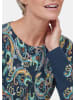 GOLDNER Kurzgröße:  Feinstrickpullover mit Paisley-Druck in marine / gemustert