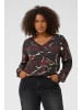 KAFFE curve Langarm-Bluse KCami Regular fit in Windsor Wine/Black Flower