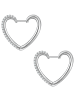 Yokoamii Ohrringe Herz aus Messing mit Zirkonia in silber