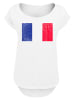 F4NT4STIC Long Cut T-Shirt France Frankreich Flagge distressed in weiß