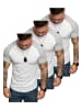 Amaci&Sons 3er-Pack T-Shirts 3. OMAHA in (3x Weiß/Grau)