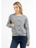DreiMaster Damen Strickjacke Mit Knöpfen in Grau Melange