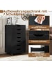 COSTWAY Rollcontainer mit 7 Schubladen in Schwarz