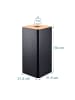 relaxdays Wäschekorb in Schwarz/ Natur - 70 l