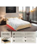 tectake Komfortbett mit LED-Leisten & Stauraum - Samtoptik mit Steppmuster